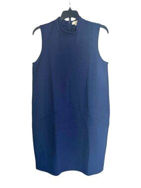 New Sz Small Navy Blue Sleeveless Dress Cremieux Sheath Mini New